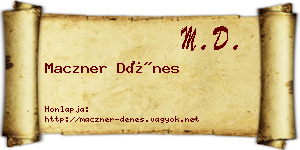 Maczner Dénes névjegykártya