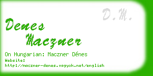denes maczner business card