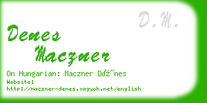 denes maczner business card